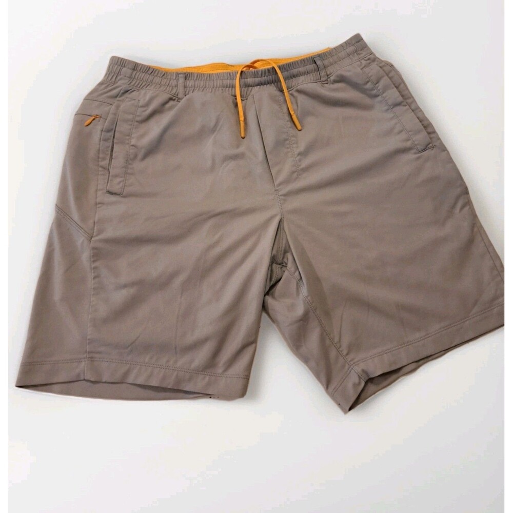 Birddogs Mens XL Long Athletic Shorts Lt Gray / Orange 8" Inseam Drawstring